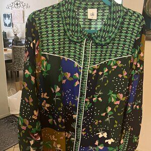Cabi Colorful Button Down-Dressy-Long Sleeve Blouse- XL-Barely Worn